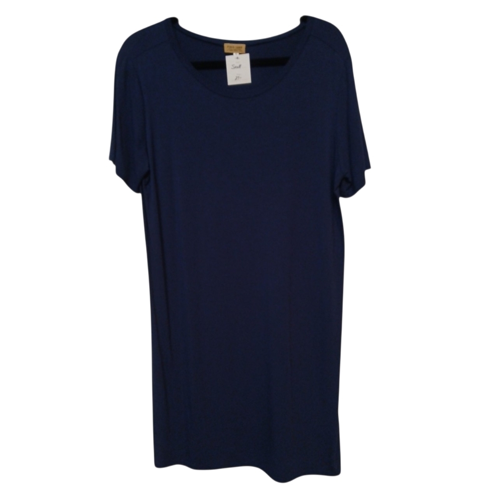 The Queen Bee -NWT,Navy Blue Mini Dress/Beach Coverup, Scoop Neck, Short Sleeves - Picture 2 of 12